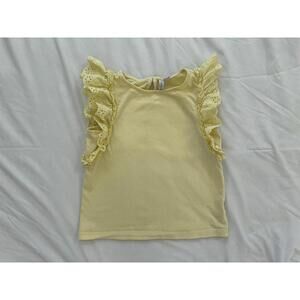 Janie and Jack girls size 8 yellow flutter sleeve top